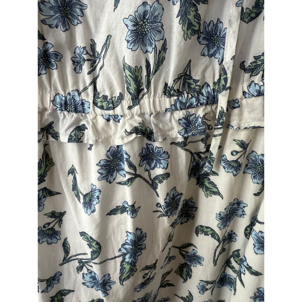 J. Crew printed Cotton tie-front midi dress white and blue floral pattern Size 6 - Picture 6 of 13